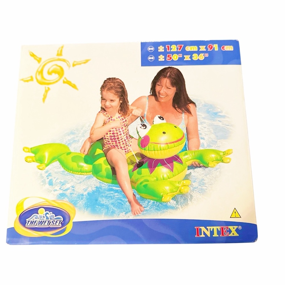 INTEX VINTAGE 2003 Rare Frog Inflatable Ride On Pool Float 50” x 36” #58526
